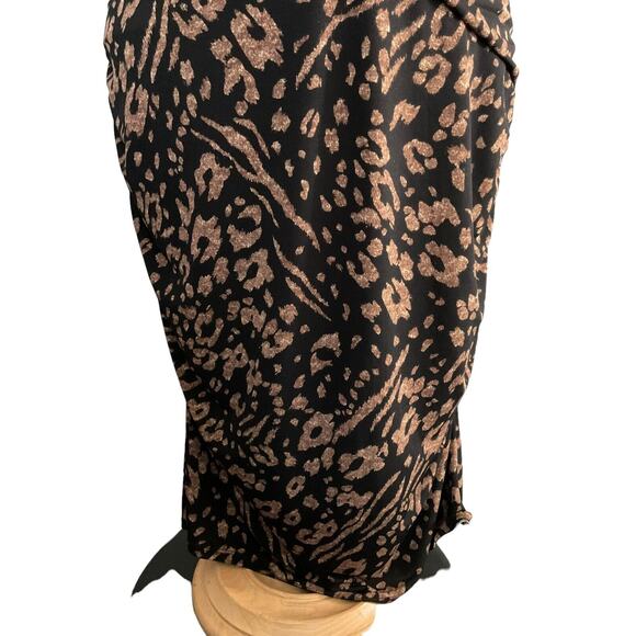 Miss Tina by Tina Knowles Large Leopard Print Wrap Dress Scoop Neck - Picture 11 of 11